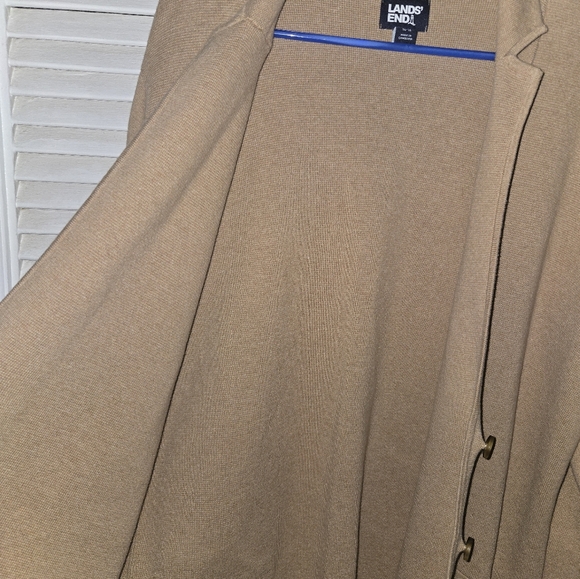 Lands End Fine Gauge Cotton Button Front Blazer Sweater - Picture 5 of 10